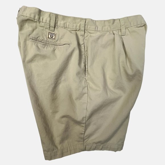 Vintage Chaps Ralph Lauren Chino Shorts Pleated Beige Cotton Mens Size 40 - Picture 4 of 6